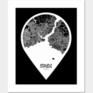 Istanbul, Turkey City Map - Travel Pin Posters and Art